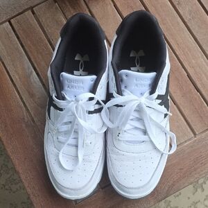 Under Armour Classic White and Black Athletic Shoes
